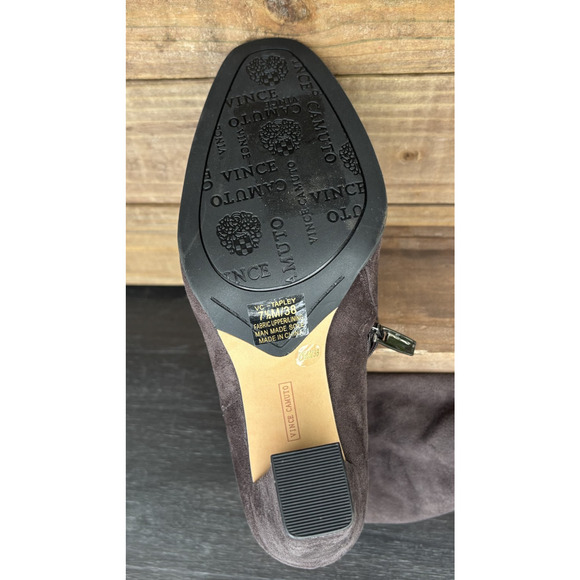 Vince Camuto Boot Madolee Over the Knee Taupe Grey Suede Side Zip US 7.5 M NWOT - Picture 8 of 16